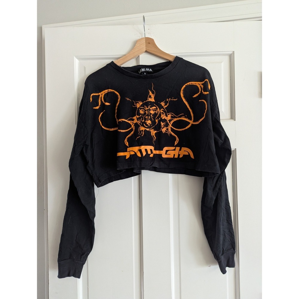 I Am Gia Australia Oversized Abstract Art Cropped Graphic Shirt Size S Sun Moon